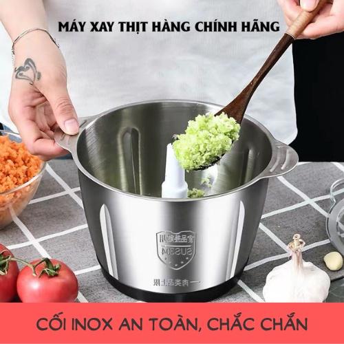 Máy xay thịt đa năng cối inox 304 Dao 4 Lưỡi Đa Năng, Công suất 250W- Xay thịt, xay tỏi ớt, rau củ quả.