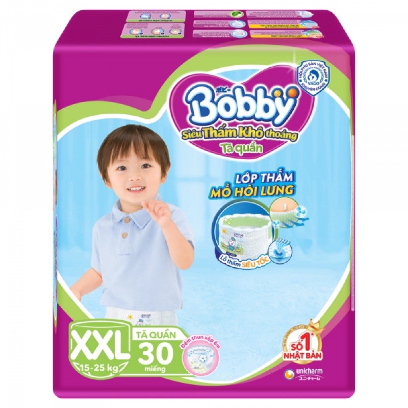 Tã Quần Bobby Siêu Thoáng XXL30