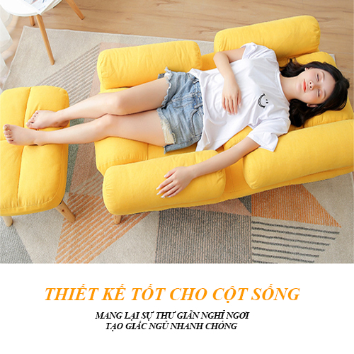 [FREESHIP + TẶNG ĐÔN] Ghế Sofa Thư Giãn Nghỉ Ngơi, Ghế Sofa Phong Cách Hàn Quốc Điều Chỉnh Lưng Ghế 6 Mức Kiểu Dáng Sang Trọng Có Khóa Kéo Dễ Dàng Vệ Sinh