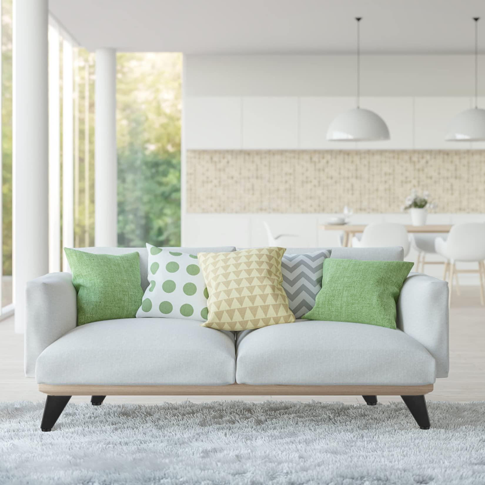 6 miếng chân đồ nội thất, bàn chân tủ màu đen có thể điều chỉnh, chân bàn kim loại, mềm cho giường sofa bàn chân Chân chân, 92mm