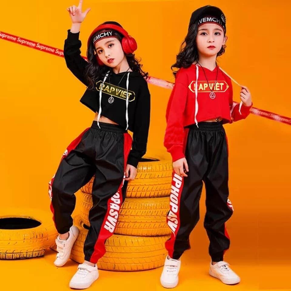 Bộ bé gái hip hop phong cách việt chất thun cotton mịn mát