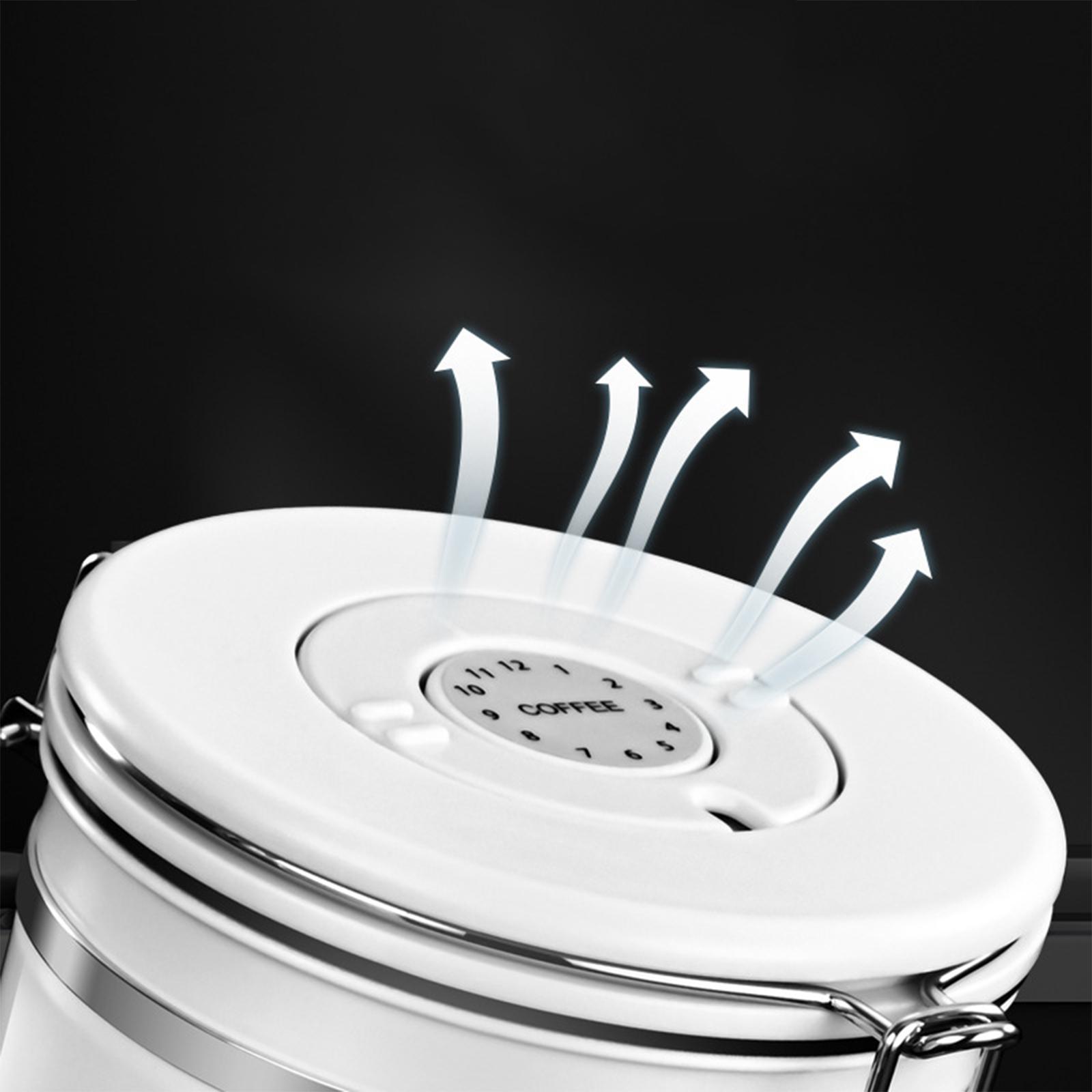 2 Set Home Airtight Sealed Canister with Spoon for Coffee Beans Stainless