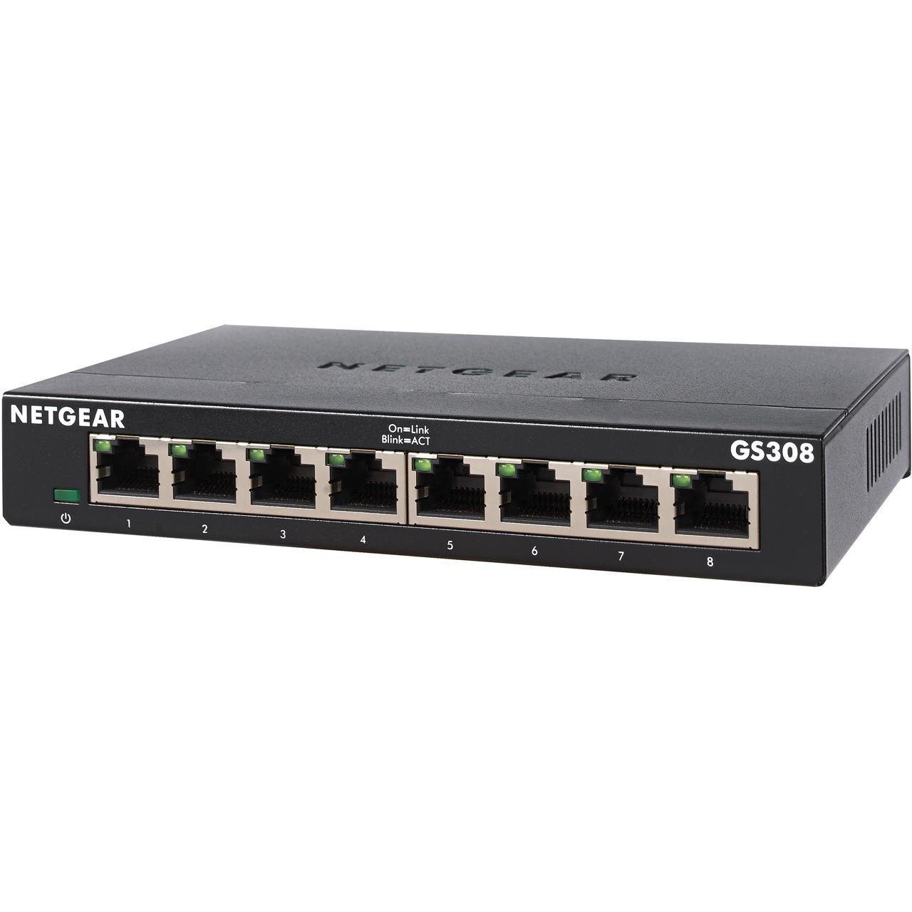 Bộ Chia Mạng Để Bàn 8 Cổng 10/100/1000M Gigabit Ethernet Unmanaged Switch Netgear GS308 - Hàng Chính Hãng