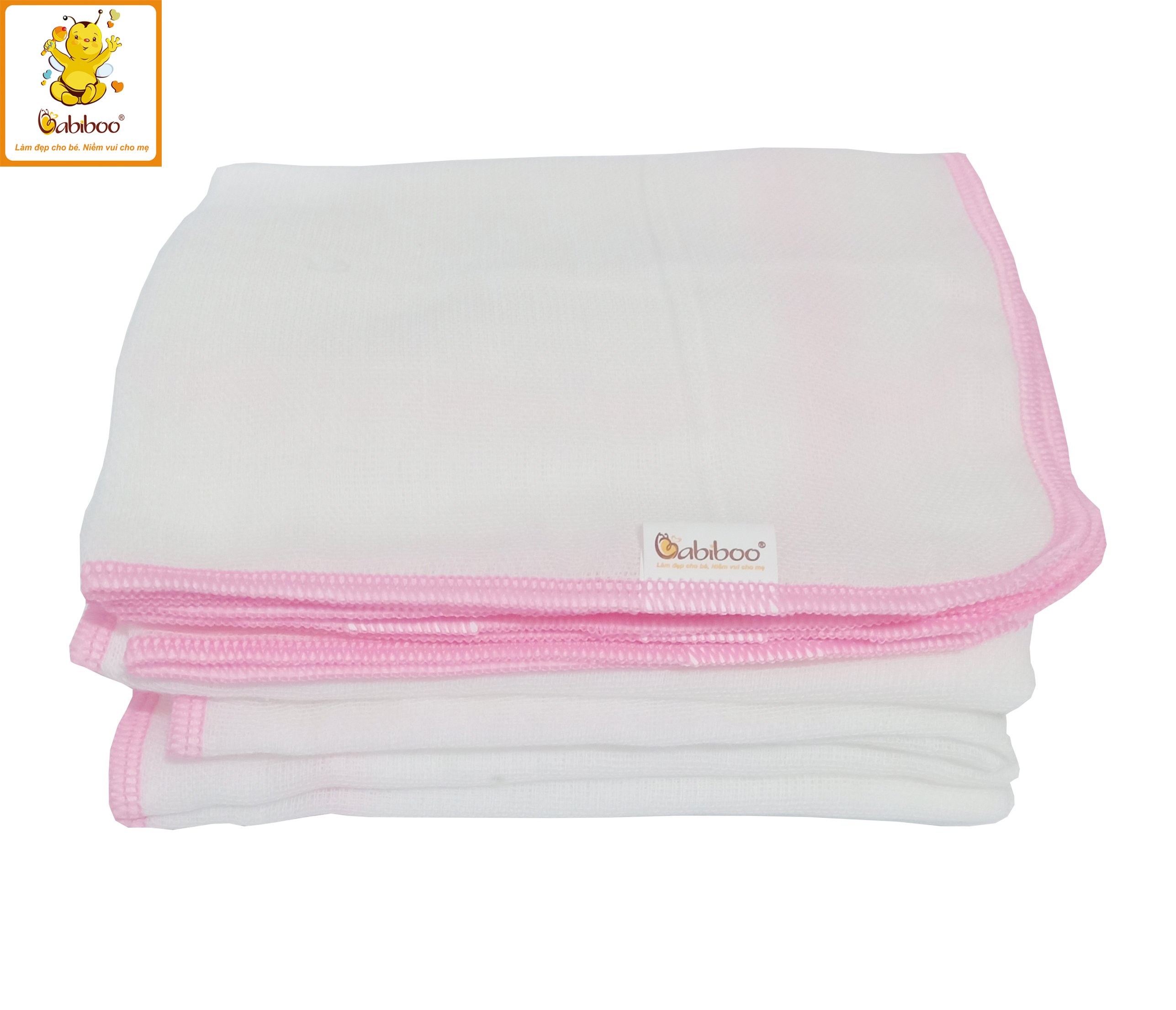 Set 10 Khăn gạc sơ sinh G10 nhỏ vắt sổ BABIBOO - BK01