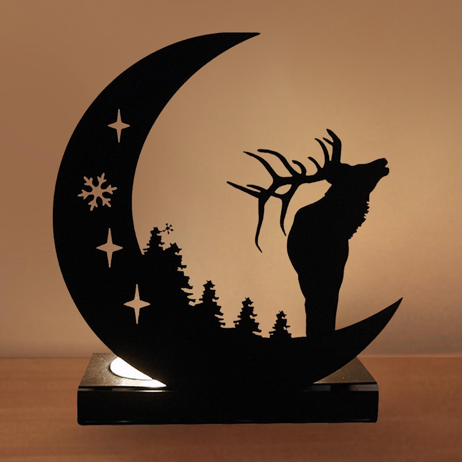 Metal Candle Holder Moon Candle Stand for New Year Living Room Party