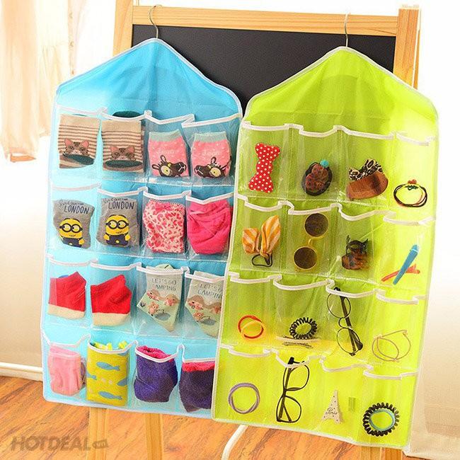 PVN5852 Túi treo đồ, đựng tất, đồ lót đa năng 16 ô nhiều màu T2