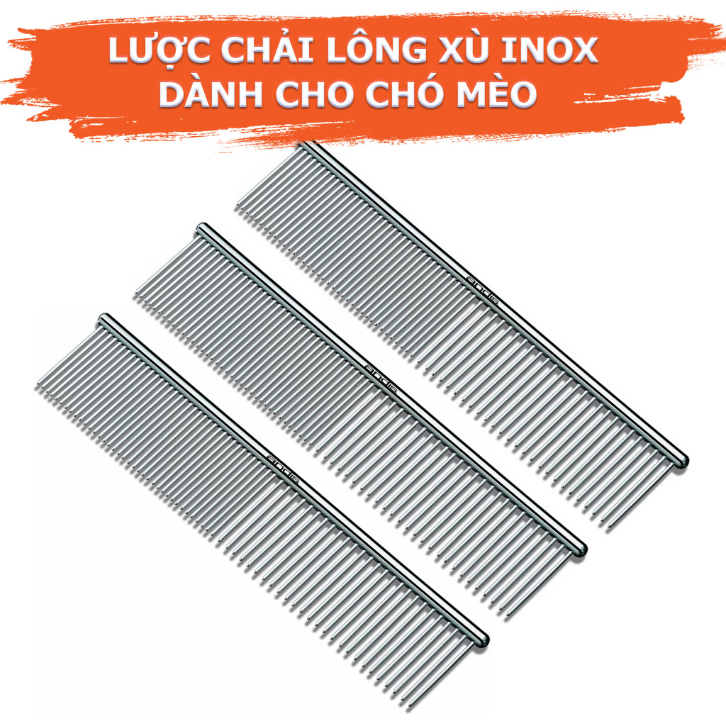 Lược Inox Cao Cấp Chải Lông Rối Lông Xù Cho Chó Mèo