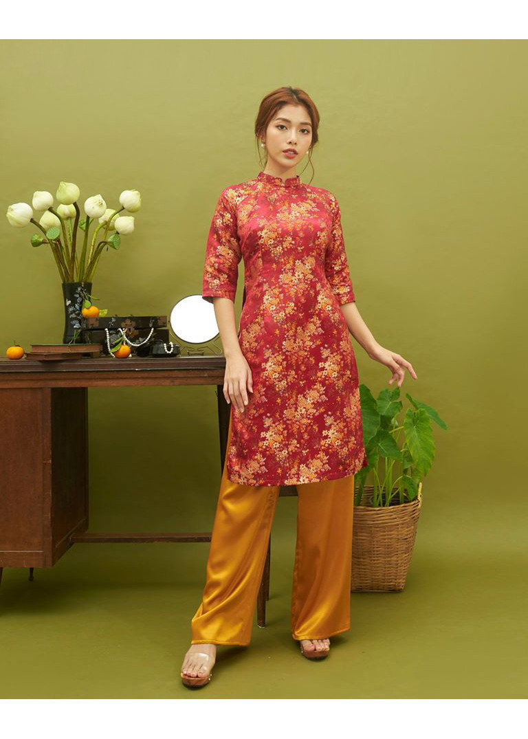 Áo dài gấm tơ tầm