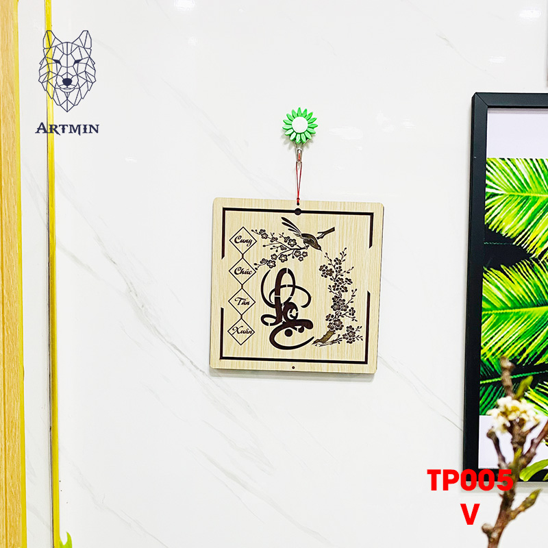 Chữ Lộc Hoa Văn Thư Pháp - Bảng Gỗ Decor - Trang Trí Nhà Cửa - Tết