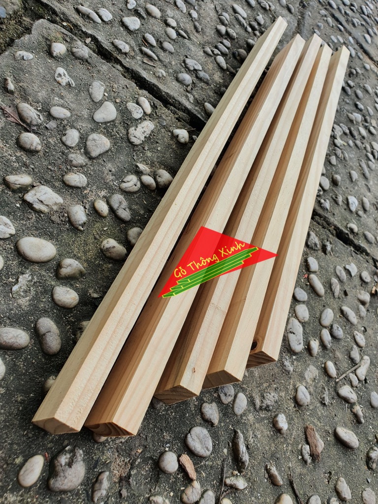 Combo 5 thanh gỗ thông vuông dài 40cm rộng 4cm, dày 1.4cm phù hợp decord hay làm mô hình, khung sườn,nhiều mục đích