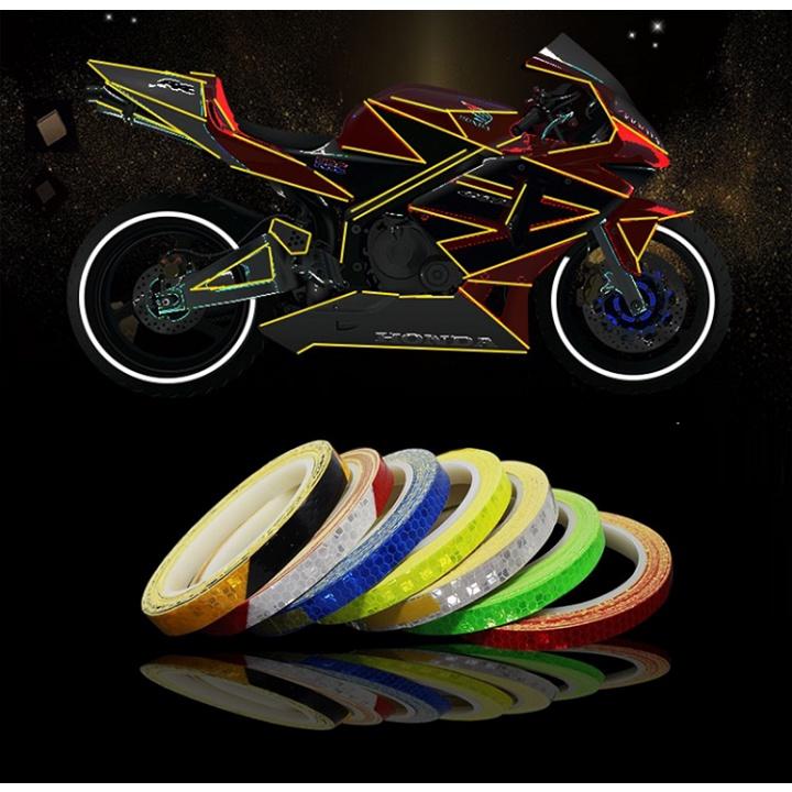 Cuộn Decal 8 Mét Phản Quang Dán Viền Thân Xe Nổi Bật