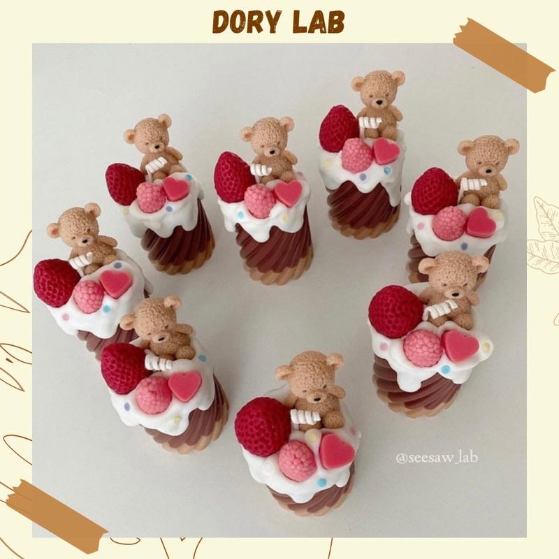 Nến Thơm Handmade Trụ Xoắn Gấu Con Cute - Dory Lab