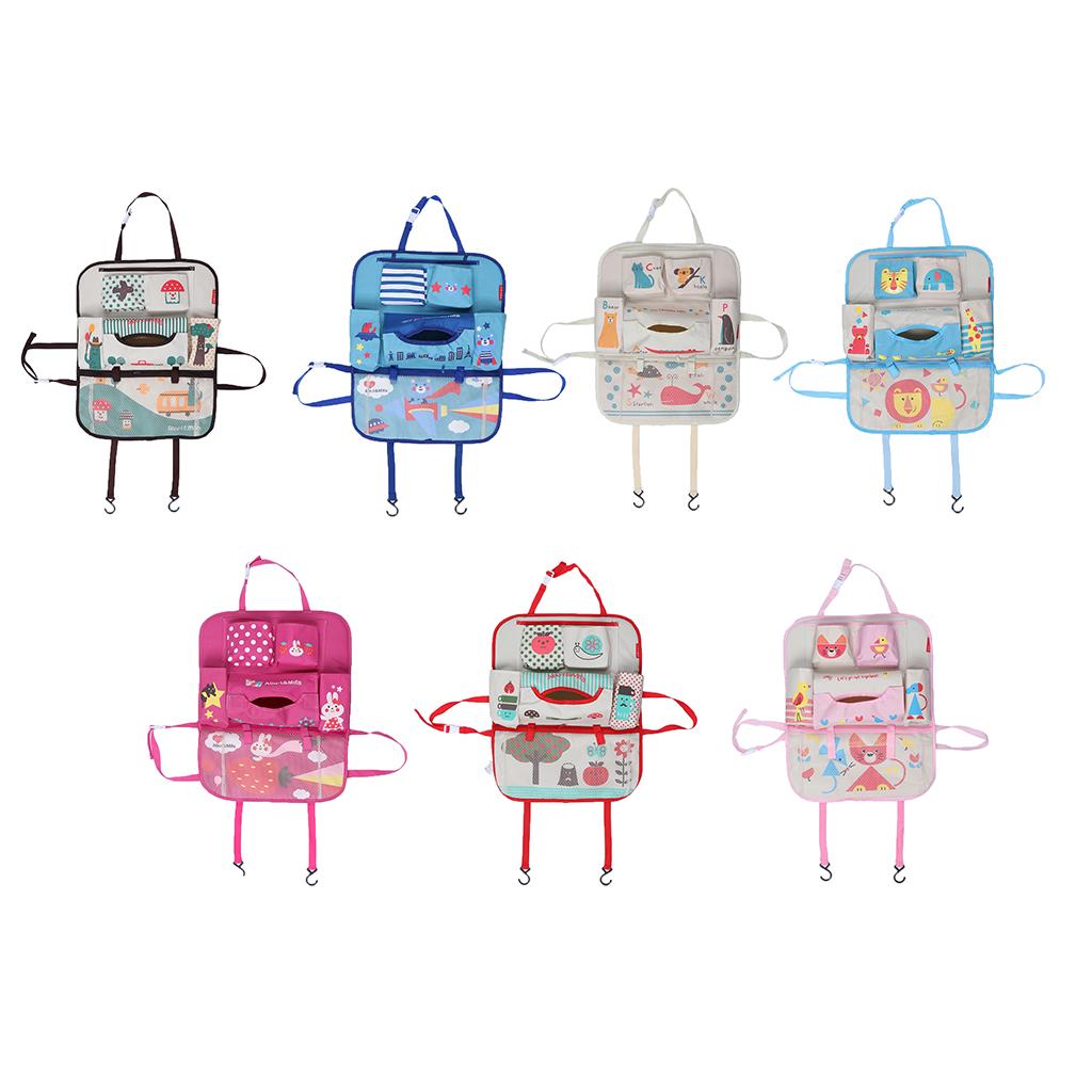 Cartoon Car Seat Back Multi-Pocket Storage Bag Organizer
