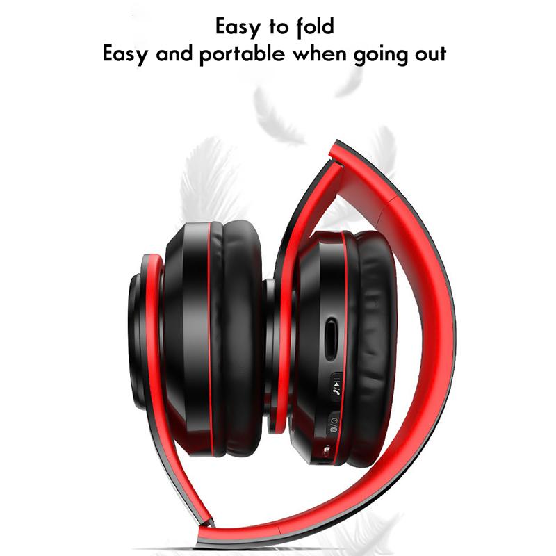 Bluetooth 5.0 Không Dây Tai Nghe Gấp Di Động Thể Thao Tai Nghe Điện Thoại Thông Minh Máy Tính MP3 Tai Nghe Đèn Phát Sáng Cho Samsung Xiaomi