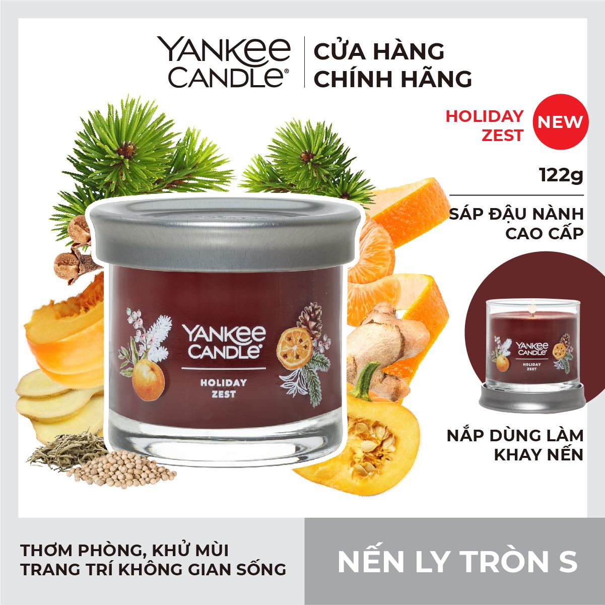 Nến ly tròn sáp đậu nành Yankee Candle size S - Holiday Zest
