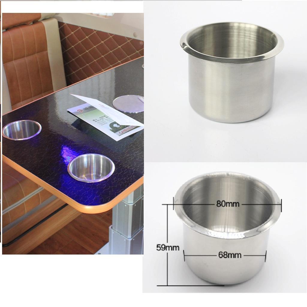 11x Stainless Steel Recessed Cup Drink Holder for Marine Boat RV Camper