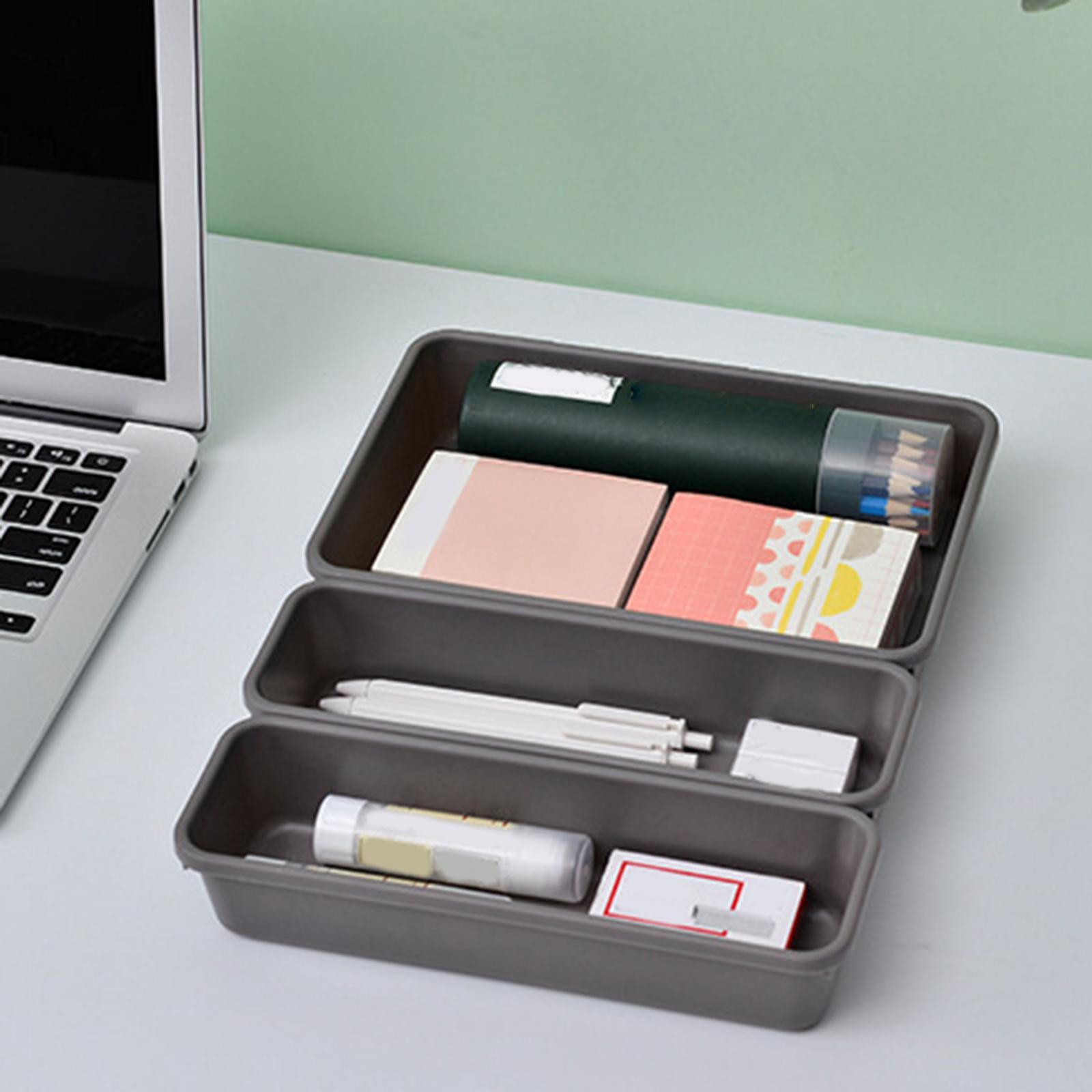 8 Pieces Drawer Organizer Tray Desk Stationery Storage Box for Study Bedroom