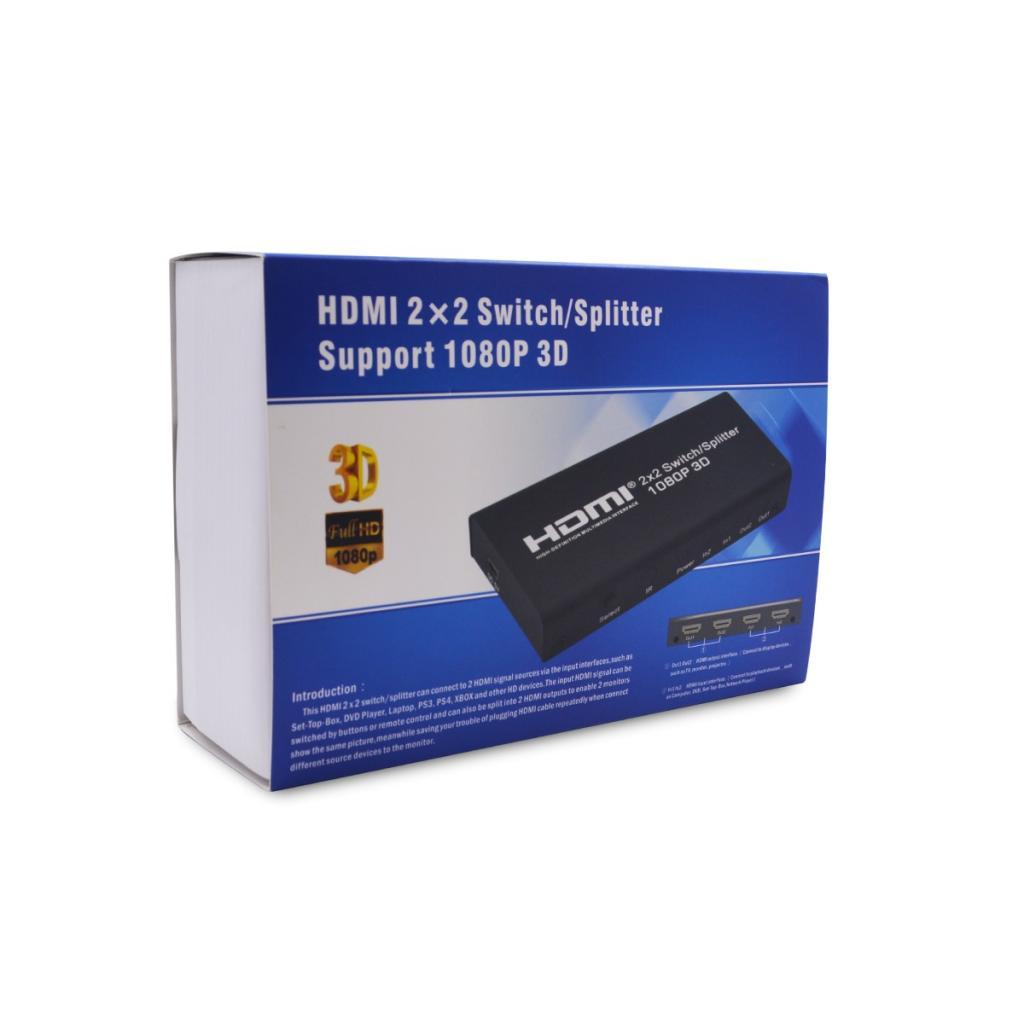 HDMI Switch 2 in 2out Switcher Selector Splitter Hub Box For HDTV HD EU Plug