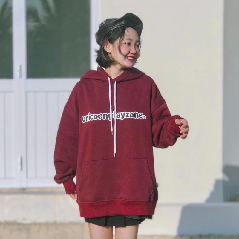 UPZ Áo Khoác Hoodie In Unicorn Play Zone Chữ Hai Màu
