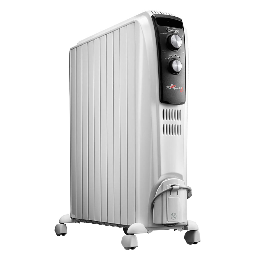 Máy Sưởi Dầu 10 Thanh Delonghi TRD4 1025 (2500W) - Trắng - Hàng Chính Hãng