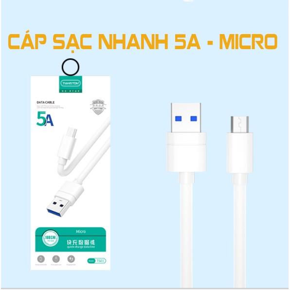 Bộ sạc và Cáp sạc nhanh 50W - 5A  Tianston - Dùng cho điện thoại Iphone / Micro / Type - C - Hàng chính hãng