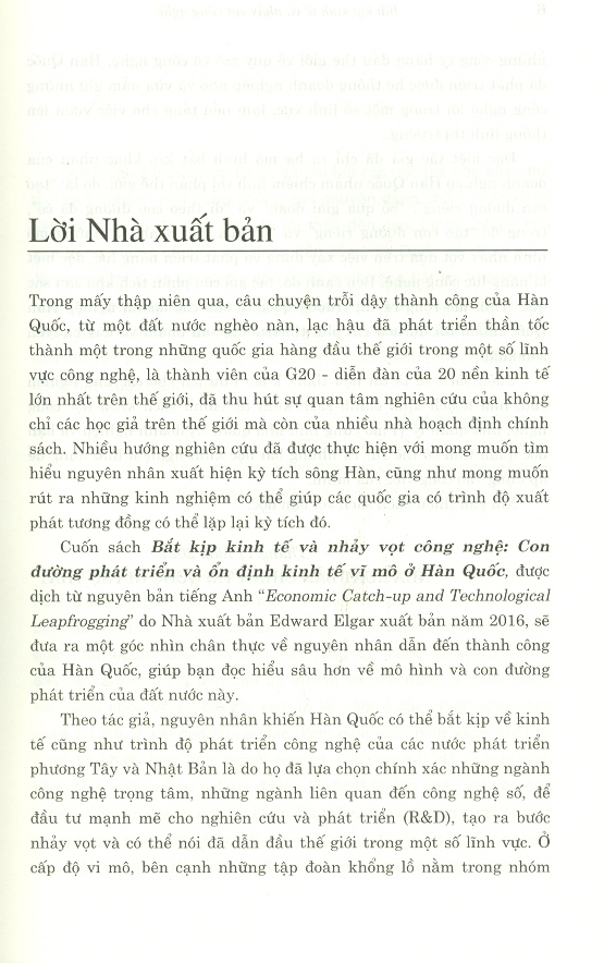 Bắt Kịp Kinh Tế Và Nhảy Vọt Công Nghệ - Con Đường Phát Triển Và Ổn Định Kinh Tế Vĩ Mô Ở Hàn Quốc