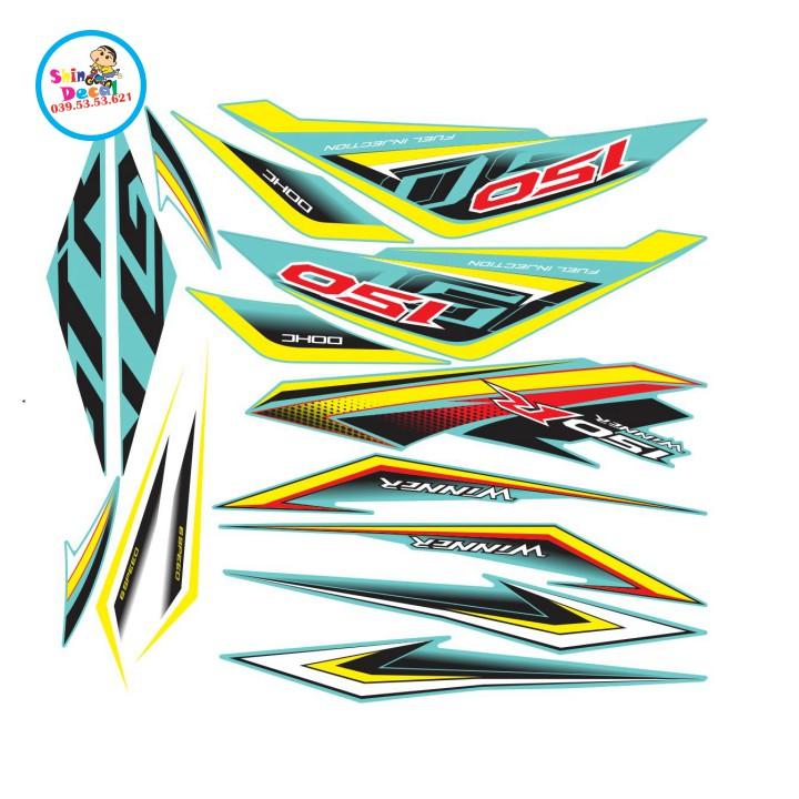 Tem rời winner dán xe xanh ngọc