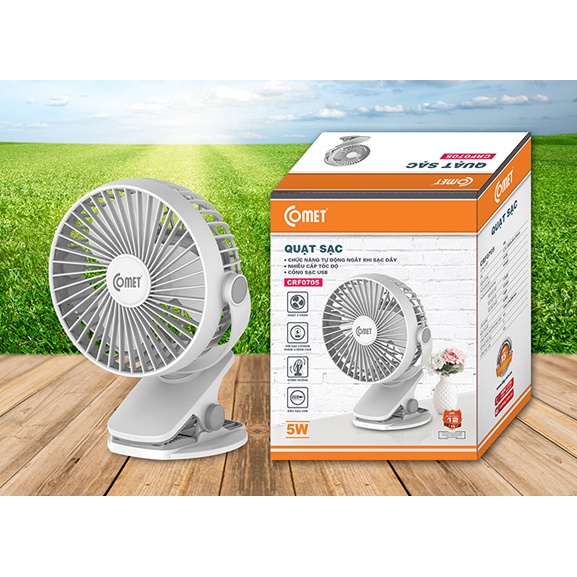 Quạt Sạc Comet CRF0705 (5W) - Hàng chính hãng