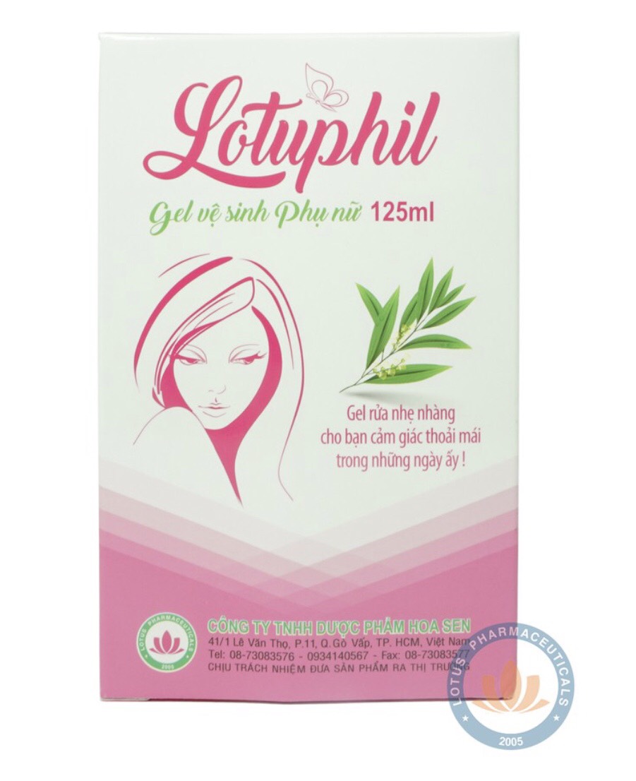 Gel vệ sinh phụ nữ Lotuphil 125ml, Làm sạch và hết mùi hôi - Hàng Chính Hãng