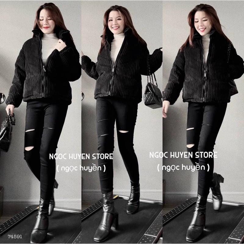 QUẦN JEANS LƯNG CAO RÁCH GỐI