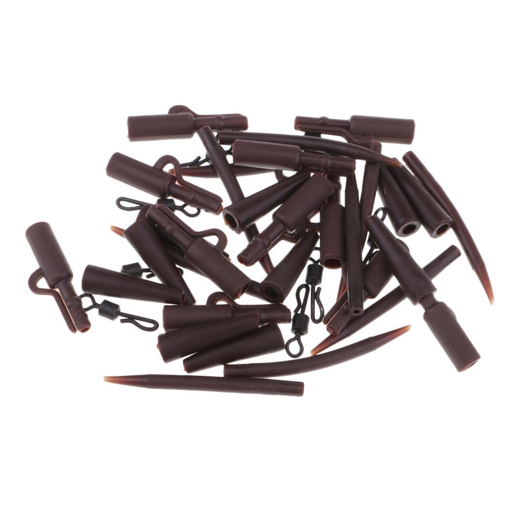 40pcs Carp Fishing Tackle Safety Lead Clips Quick Swivels Anti- Sleeve Kit