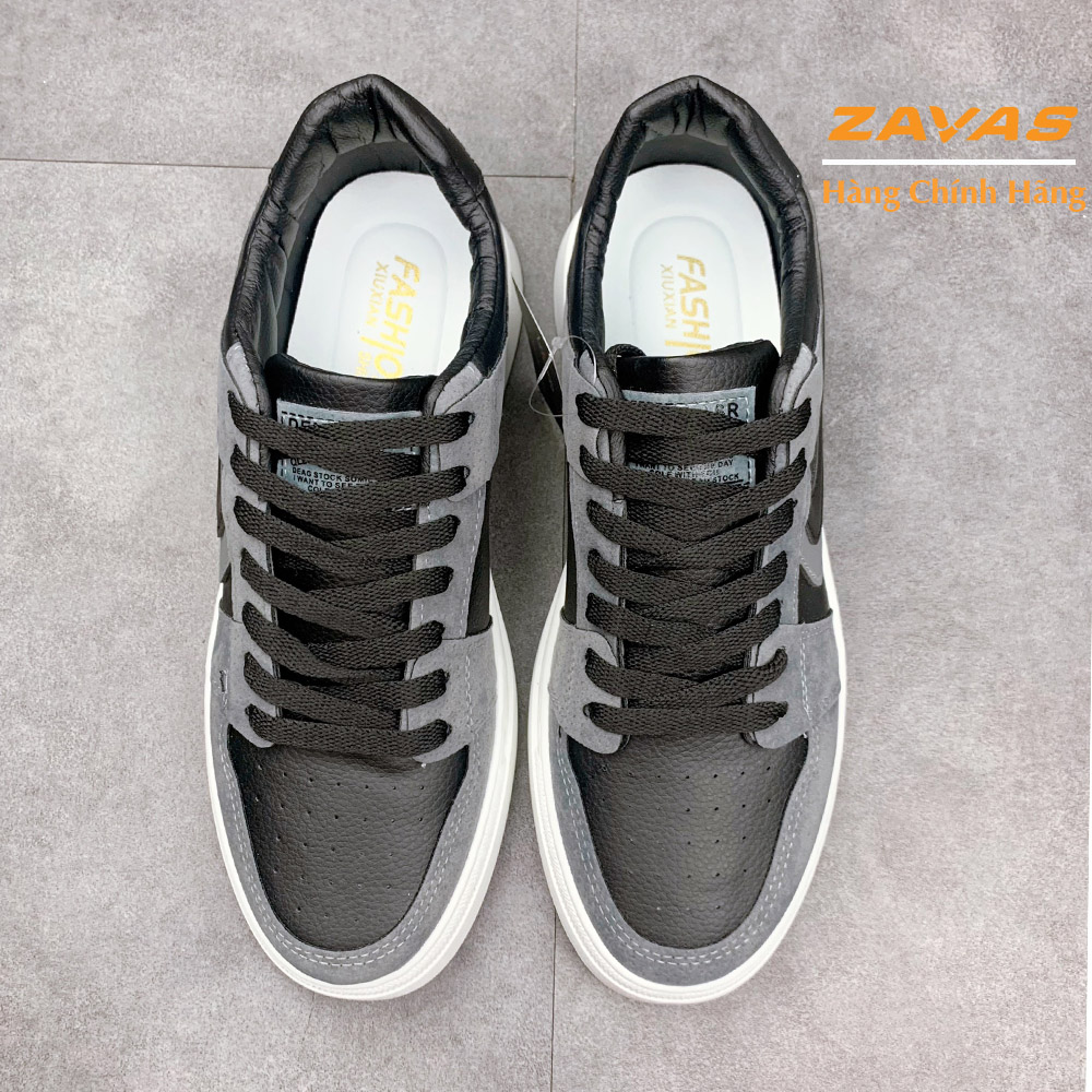 Giày Thể Thao Nam Màu Xám Đen, Sneaker Nam Màu Xám Đen, Đế Êm, Nhẹ Thương Hiệu ZAVAS - S408