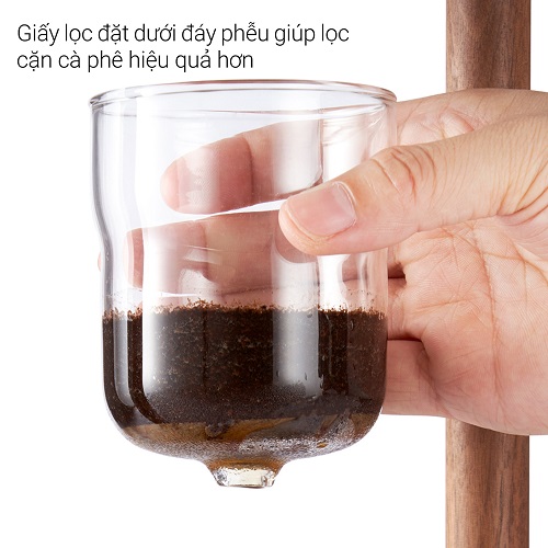 Tháp pha cà phê đá lạnh Cold drip 600ml khung gỗ CAFE DE KONA