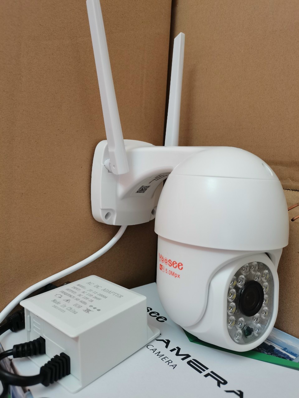 Camera IP Wifi Ngoài trời Yoosee PTZ 2 Râu FullHD 1080P 4 LED trợ sáng, 4 LED hồng ngoại, đàm thoại 2 chiều, hỗ trợ xoay 360 Hàng Nhập Khẩu