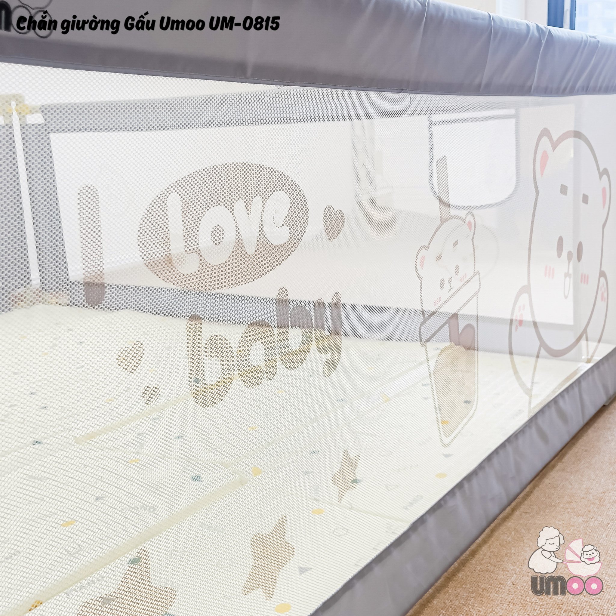 Thanh chắn giường cho Bé- Mẫu mới nhất- 2.0m- Màu Xanh