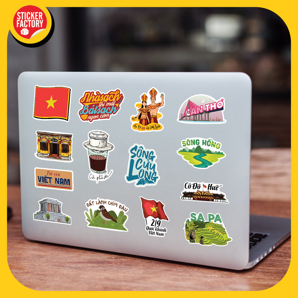 Việt Nam Điểm Lên Những Tự Hào- Hộp set 100 sticker hình dán - STICKER FACTORY