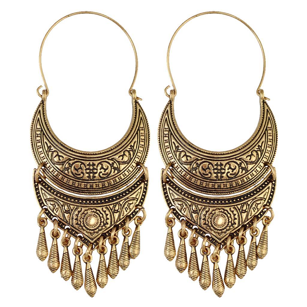 Bohemian  Carved Earring Bead Dangle Drop Earrings