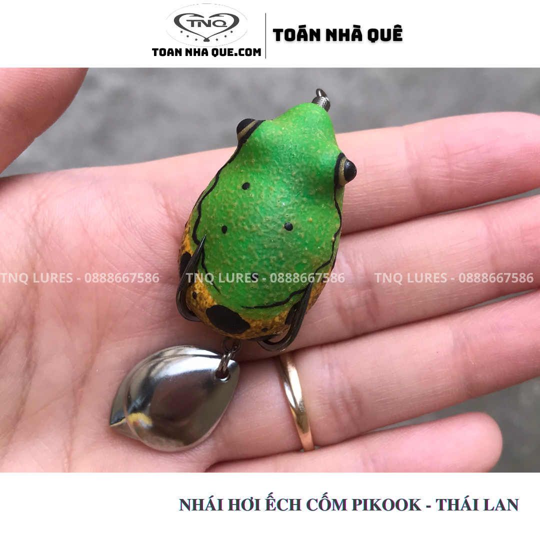 Nhái hơi ếch cốm Pikook Thái Lan giao màu ngẫu nhiên- nổi 4cm – 8g TNQ LURE - Toán nhà quê