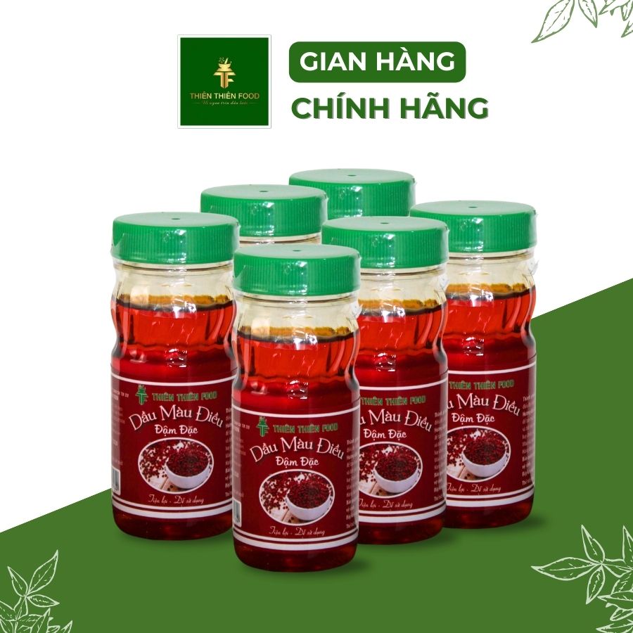 Dầu Màu Điều Combo 6 Chai 100ml Thương hiệu Thiên Thiên Food Gia vị nấu ăn