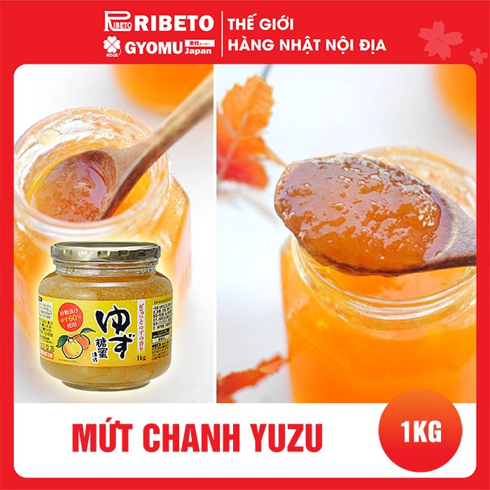 Mứt chanh Yuzu 1kg/lọ Kobe Bussan- hàng nội địa Nhật Bản