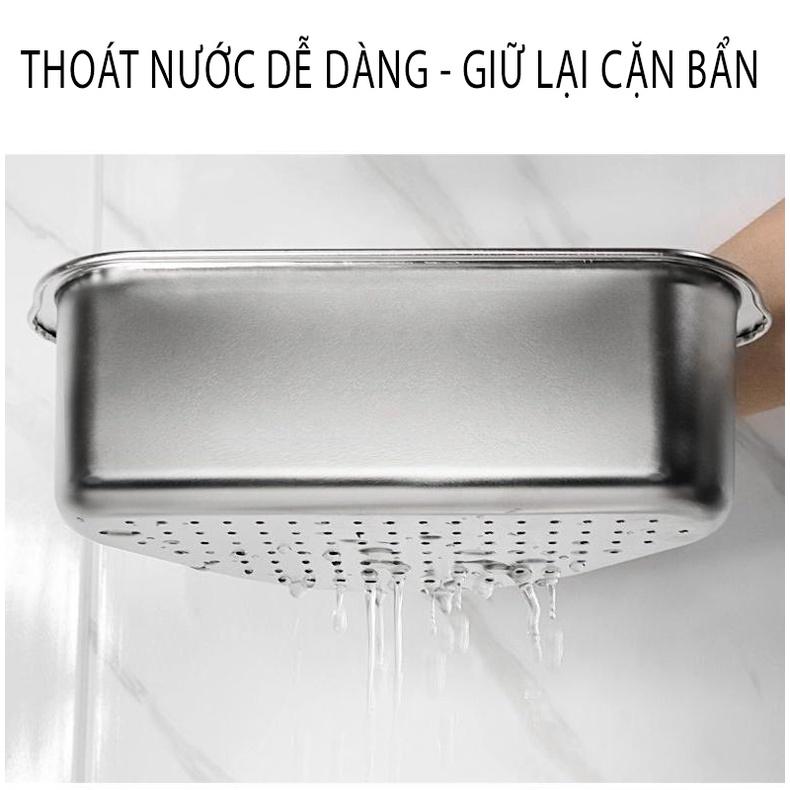 Rổ lọc rác inox bồn rửa chén ngăn tắc bồn rửa,không ghê tay | Khay lọc rác bồn rửa chất liệu INOX 304 siêu bền MKS049