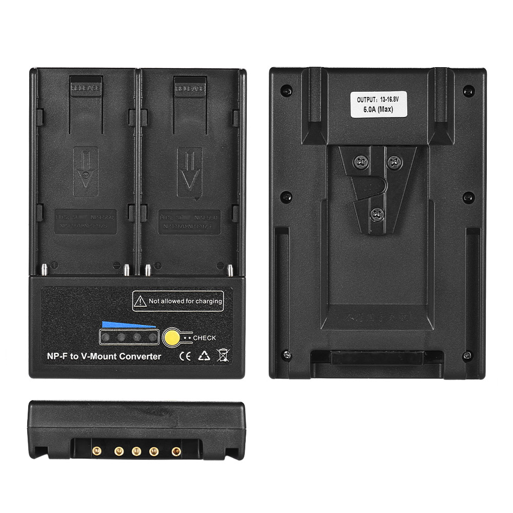 Tấm chuyển đổi pin NP-F sang V-mount với khe cắm kép cho dòng NP-F550 NP-F750 NP-F970