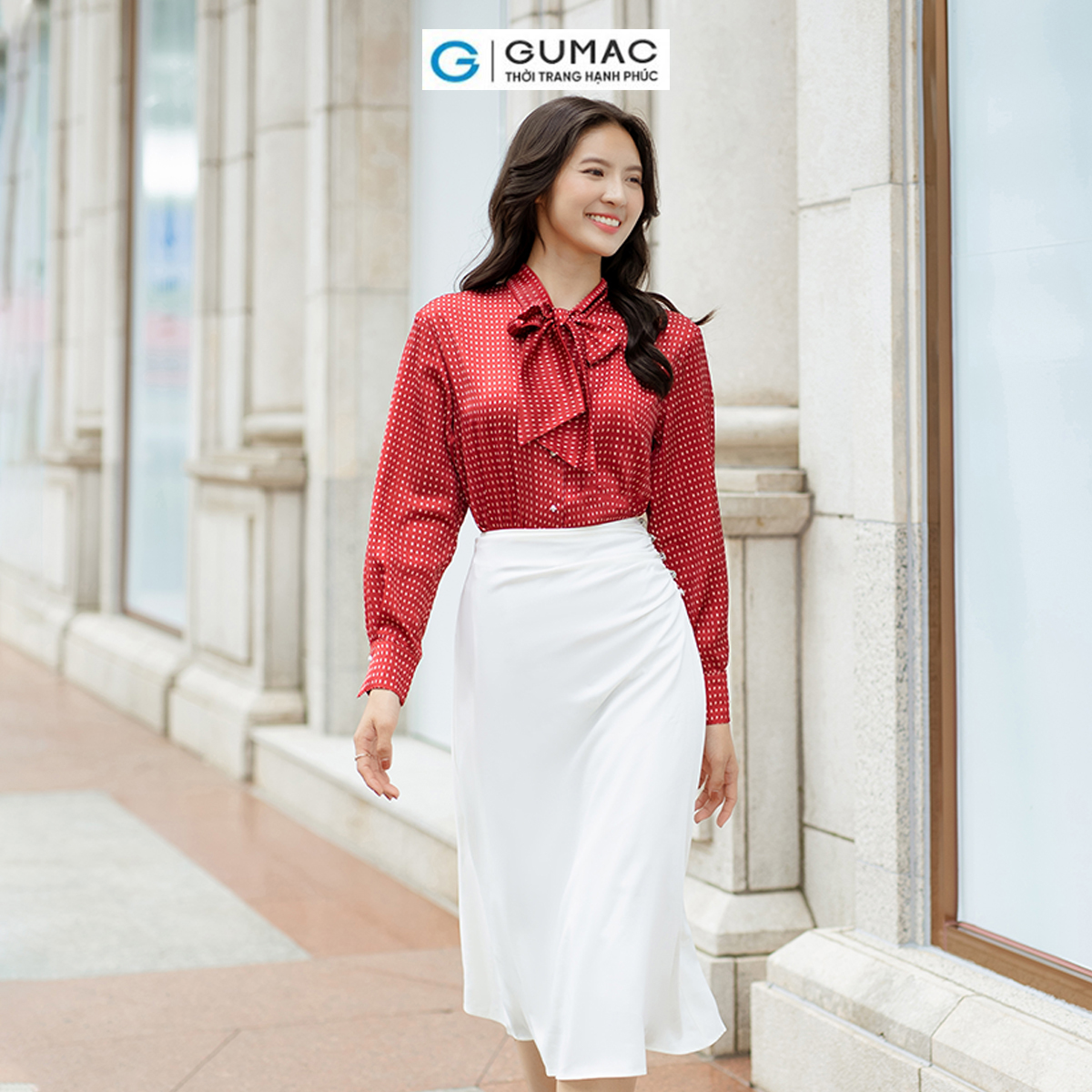 Chân váy A nhún sườn thời thượng sang trọng thời trang GUMAC VD06034