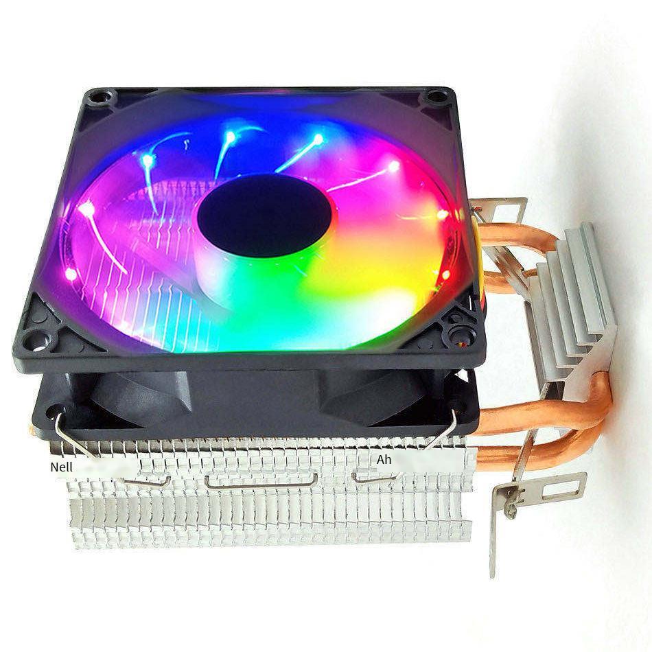 Phong cách mới nhất 9CM hai ống tản nhiệt 9cm đồng nguyên chất tắt tiếng máy tính để bàn tản nhiệt CPU