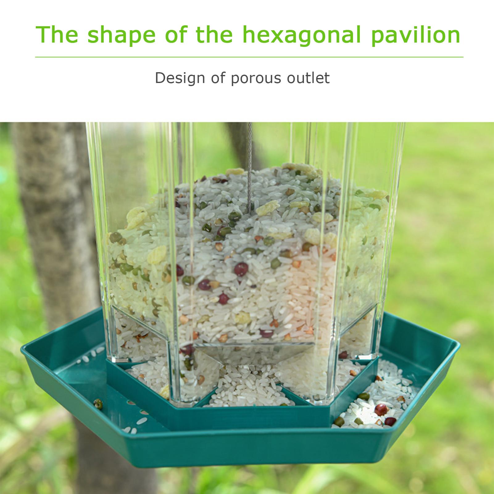 Máy cho chim ăn hình lục giác không thấm nước để thu hút các loài chim