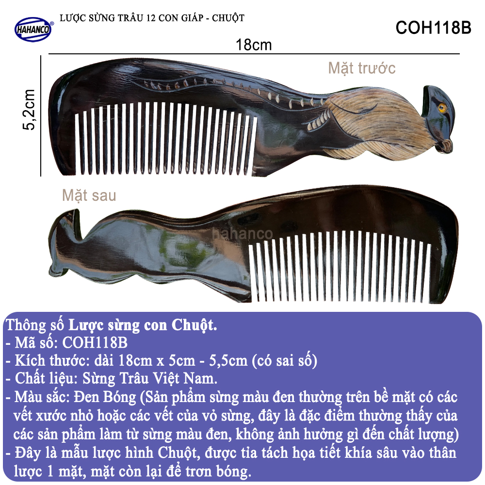 Lược sừng trâu 12 con giáp ️Quà tặng ý nghĩa cho bạn bè, người thân