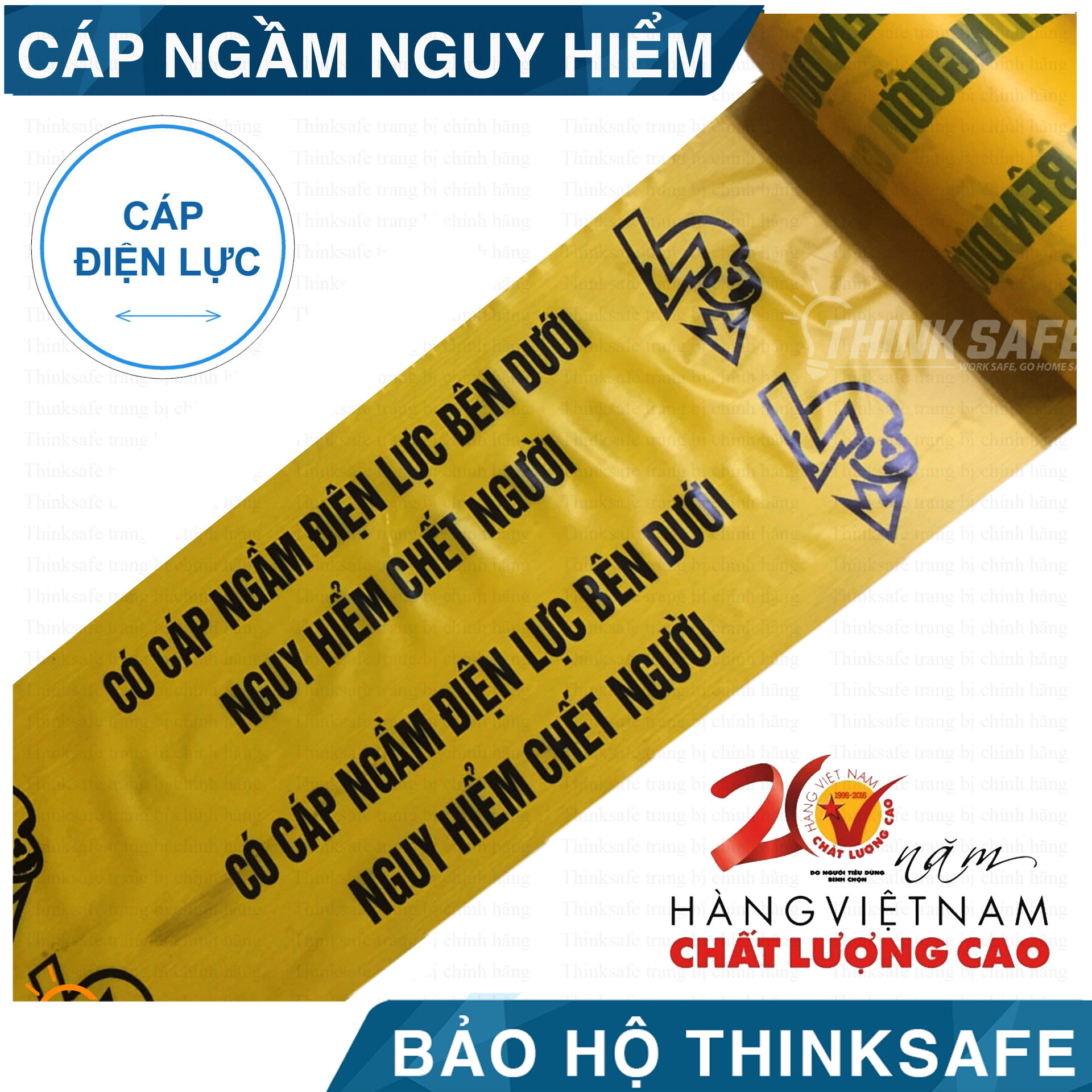 Băng cảnh báo cáp ngầm điện lực chuyên dùng cảnh báo vị trí trang thiết bị đường dây - Cuộn rào cảnh báo ngầm