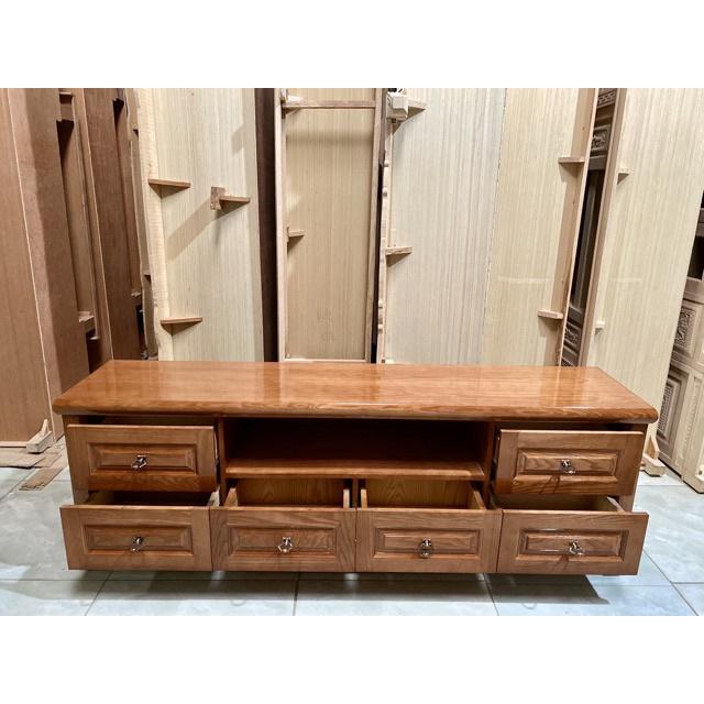 Kệ tivi phẳng 6 ngăn kéo gỗ sồi 1m8/2m*40cm