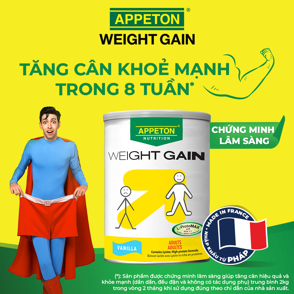 Sữa Appeton Weight Gain cho Người lớn hương Vanilla lon 450g