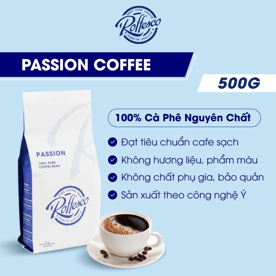 Cà Phê Nguyên Chất Pha Phin PASSION ROFFESCO Robusta Honey Hương Vị Đậm Đà Giúp Tỉnh Táo Tràn Đầy Năng Lượng Gói 150g